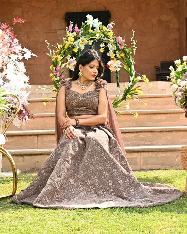 brown lehenga