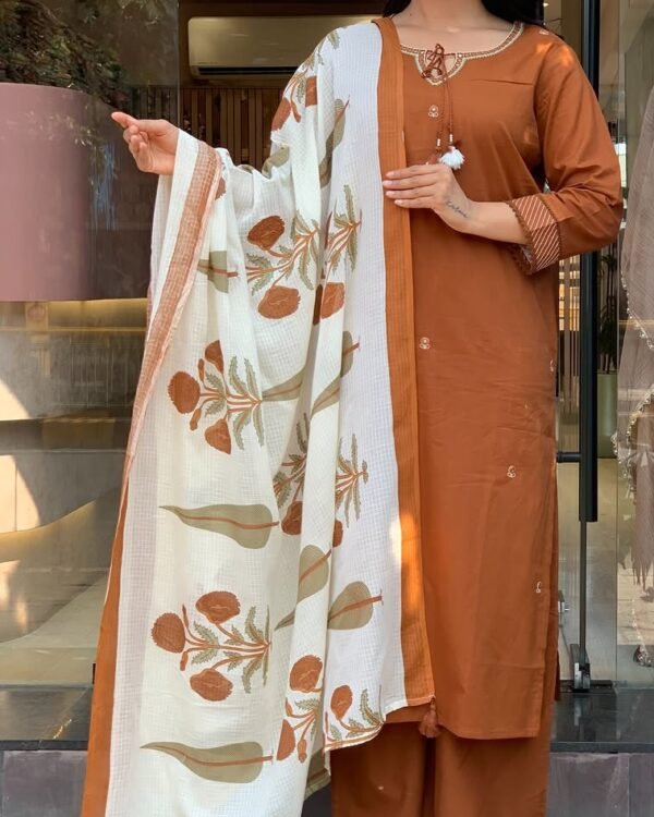 Cotton katha suit