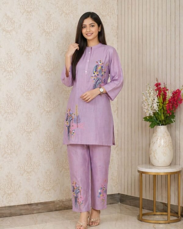 Mul Chanderi Embroided suit