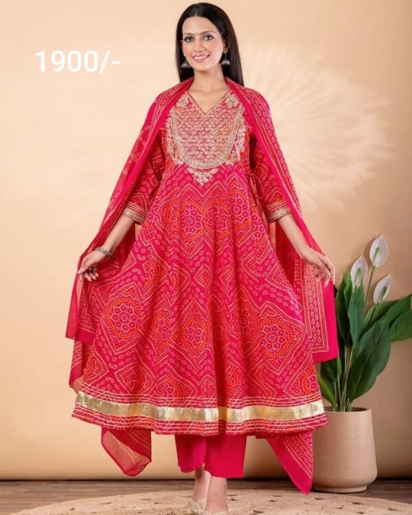 Bandhej Anarkali Suit