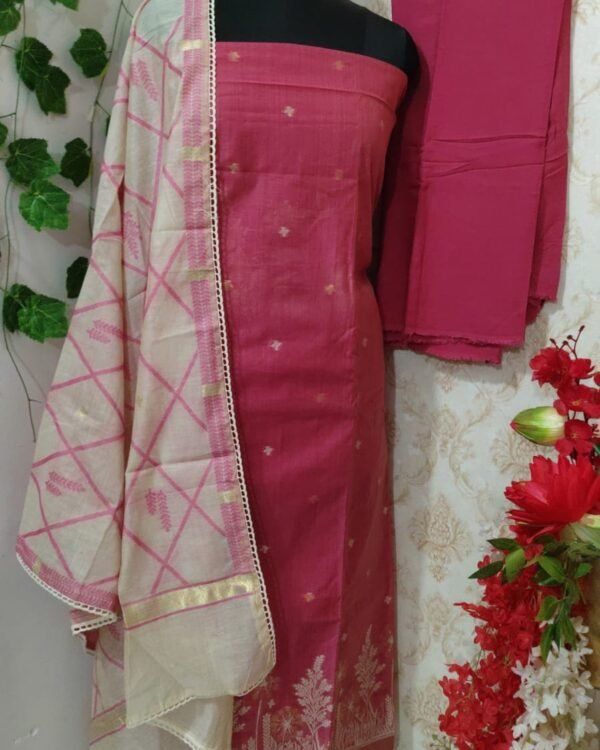 Flower Printed Unstitched Suit