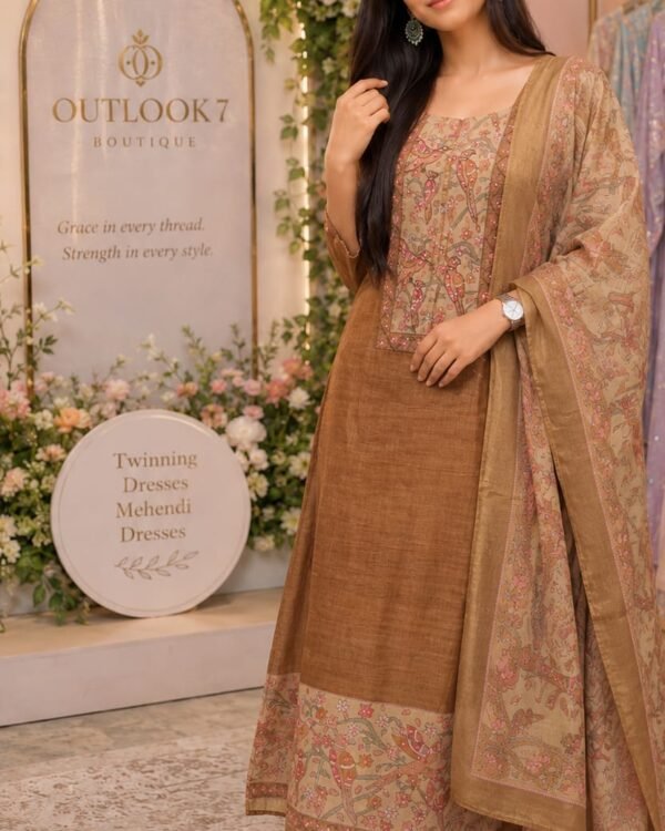 Embroided Bird Unstitched Suit