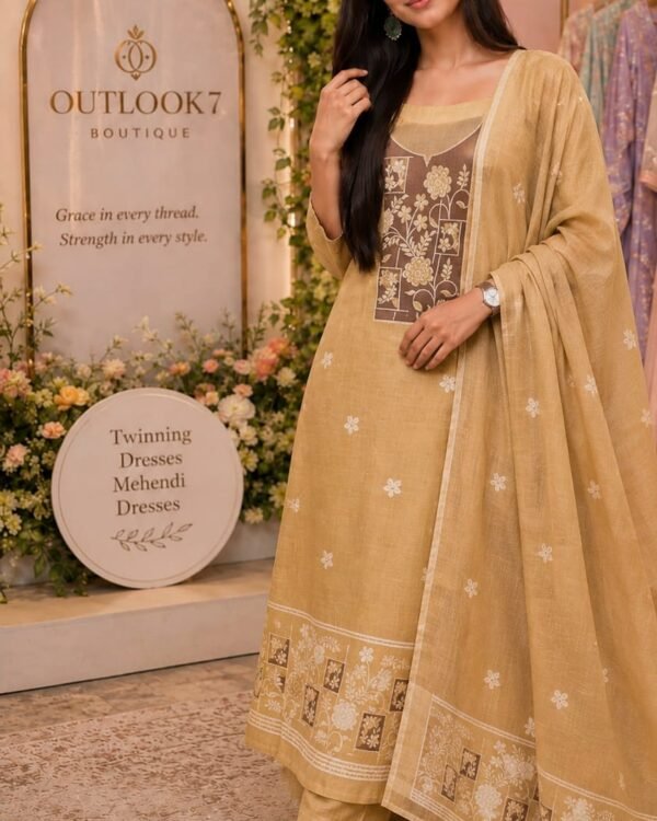 Flower Jamdani Unstitched Suit