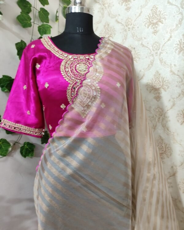 Soft Stripe Tissue Saree