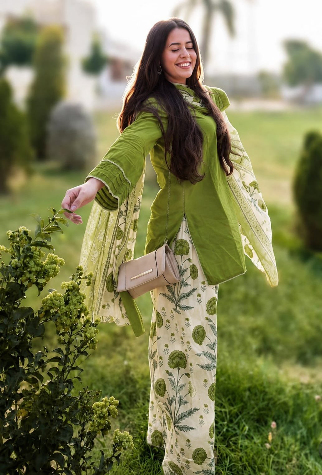 Flower Printed Farshi Suit