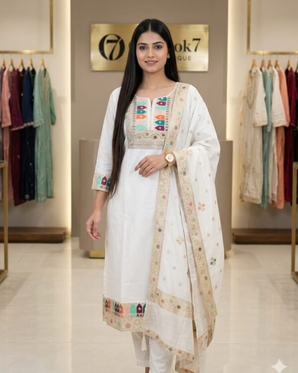 White Suit with Pestle work