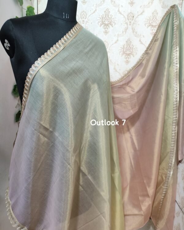 4D deying Tissue Dupatta