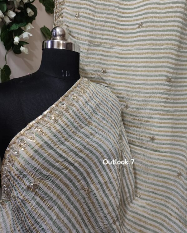 Handwork Sripe Tissue Dupatta